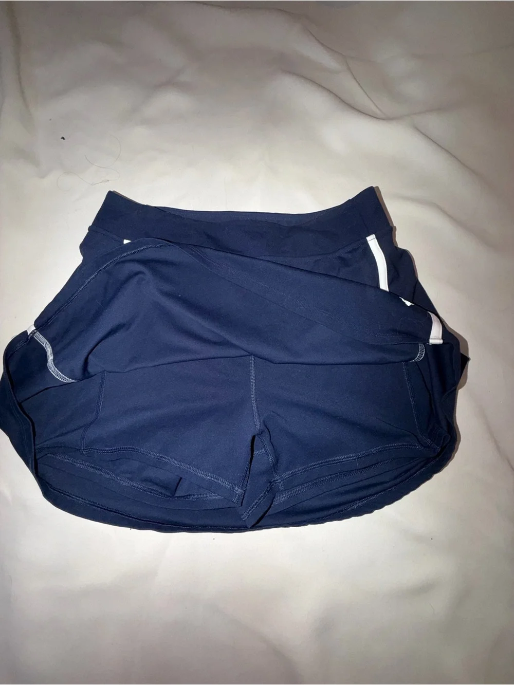 Free People Navy Mini Skirt with White Side Stripe
